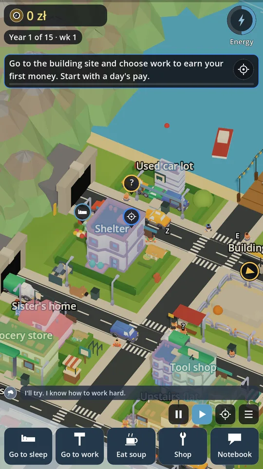 Hard Earned: A lively low-poly town